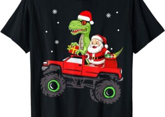 Christmas Family Matching santa truck dinosaur boys kids T-Shirt