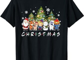 Christmas Friends Santa Rudolph Snowman Family Xmas Kids T-Shirt