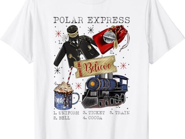 Christmas north pole polar express all abroad xmas santa t-shirt