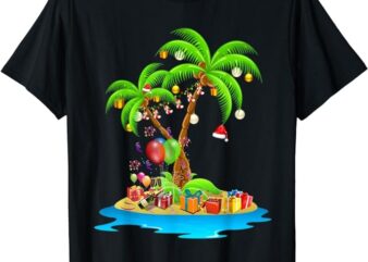 Christmas Palm Tree Tropical Xmas Coconut Matching Family T-Shirt