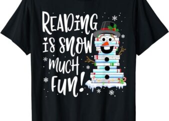 Christmas Reading Tee Snowman Book Tee Book Lover Reader Tee T-Shirt