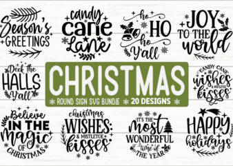 Christmas Round Sign SVG Bundle