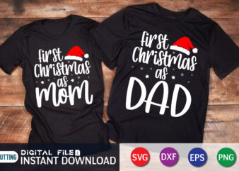 First christmas as mom dad shirt, first christmas mom tee, first christmas dad shirt, 1st christmas matching family shirt