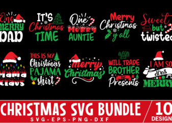 Merry Christmas Quotes SVG Bundle t shirt designs for sale