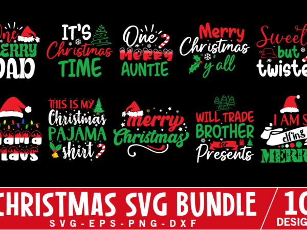 Merry christmas quotes svg bundle t shirt designs for sale