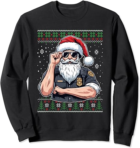 Christmas Santa Claus Police Officer Ugly Christmas Sweater Sweatshirt