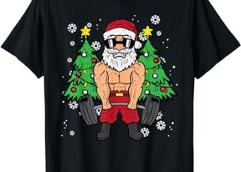 Christmas Santa Deadlift Xmas Weightlift Gym Men Women T-Shirt