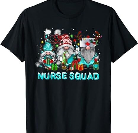 Christmas scrub tops women gnomes scrubs nurse squad t-shirt png file