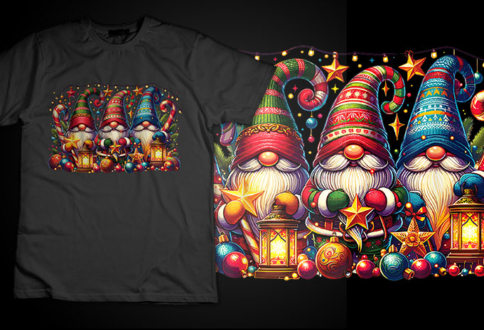 Christmas Shirts Design Christmas Gnome TShirt Design