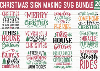 Christmas Sign Making SVG Bundle t shirt vector file