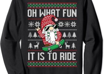 Christmas Skateboarder Santa Claus Gnome Skateboard Sweatshirt