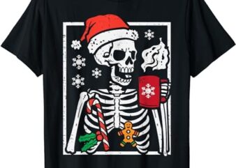 Christmas Skeleton Hot Chocolate Xmas Men Women Kids Youth T-Shirt