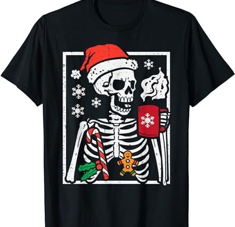 Christmas skeleton hot chocolate xmas men women kids youth t-shirt