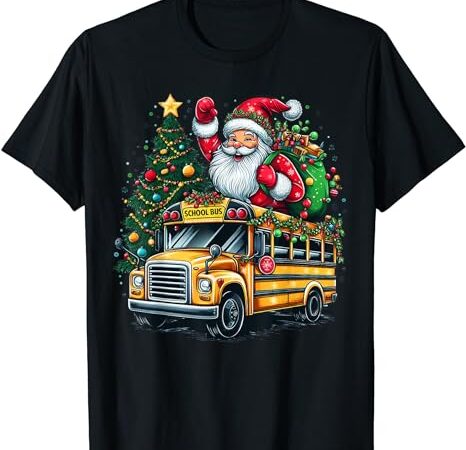 Christmas tree school bus driver costume adults and kids t-shirt