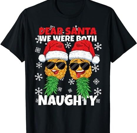 Christmas upside down pineapple naughty santa swinger t-shirt png file