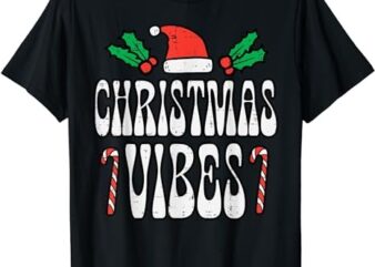 Christmas Vibes Retro Vintage Groovy Xmas Men Women Kids T-Shirt