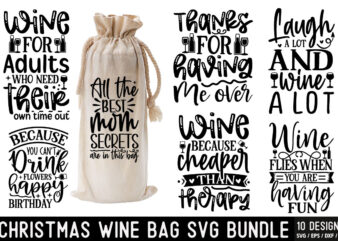 Christmas Wine Bag SVG Bundle t shirt vector file