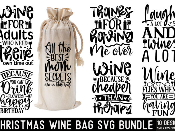 Christmas wine bag svg bundle t shirt vector file
