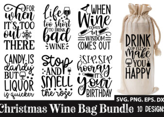 Christmas Wine Bag SVG Bundle t shirt vector file