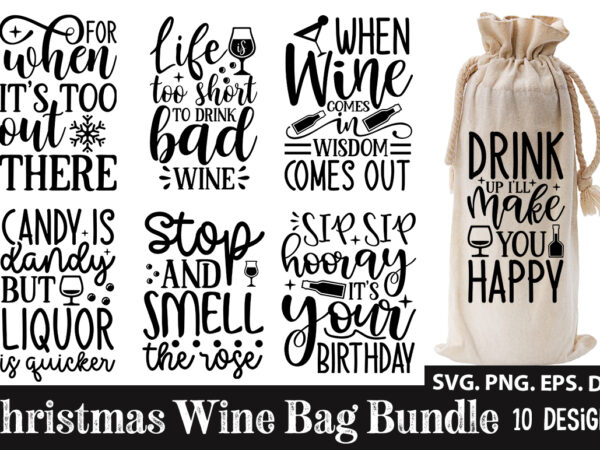 Christmas wine bag svg bundle t shirt vector file