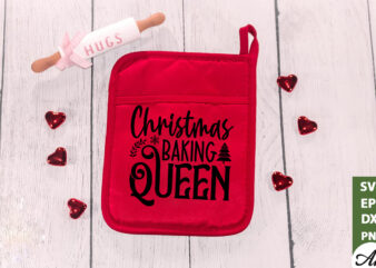 Christmas baking queen Pot Holder SVG t shirt vector file