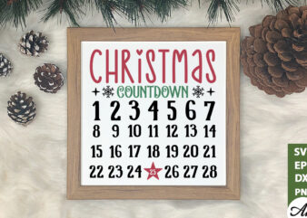 Christmas countdown Sign Making SVG t shirt vector file