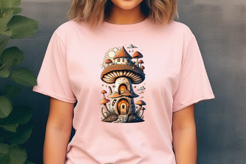 Mushroom Fairy House Clipart Bundle