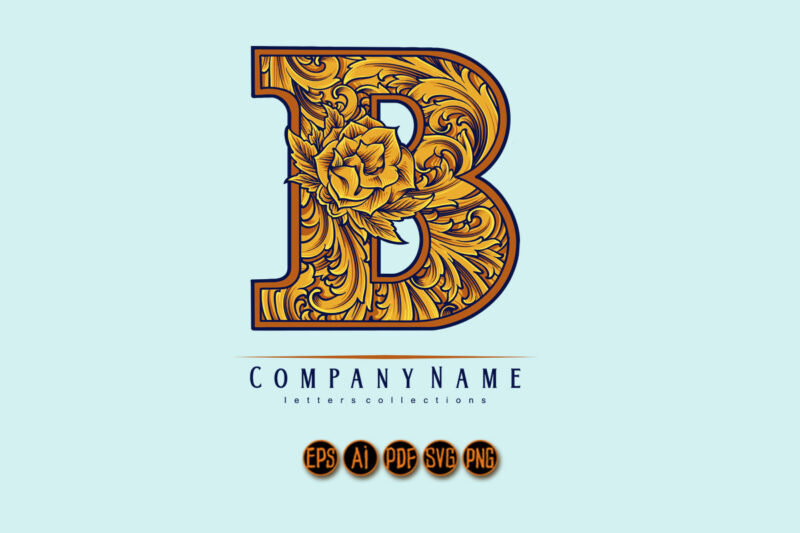 Classic flourish letter B monogram logo luxury brand