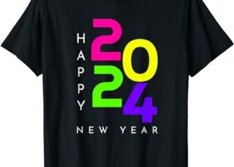 Colorful Happy New Year 2024 Family Matching Christmas 2024 T-Shirt