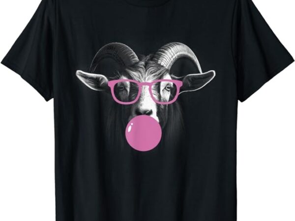 Cool goat face eating gum and makes a bubble tee cute goat t-shirt Cool goat face eating gum and makes a bubble tee cute goat t-shirt
