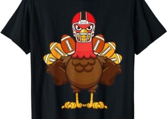 Cool Thanksgiving Football Shirt Gobble Player Turkey Gift T-Shirt