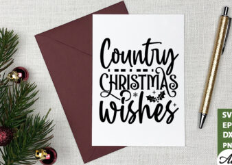 Country christmas wishes SVG t shirt vector file