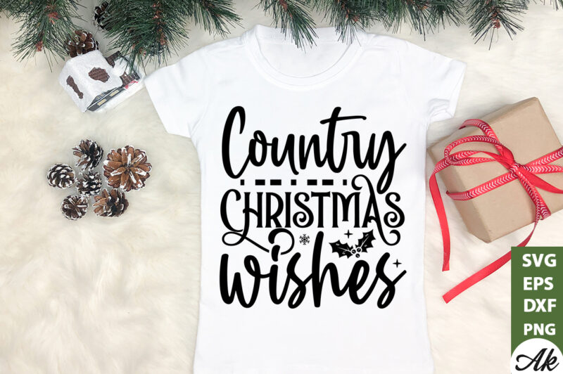 Country christmas wishes SVG