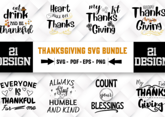 Thanksgiving 21 SVG Bundle t shirt designs for sale