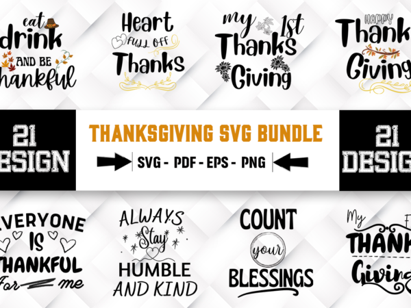 Thanksgiving 21 svg bundle t shirt designs for sale