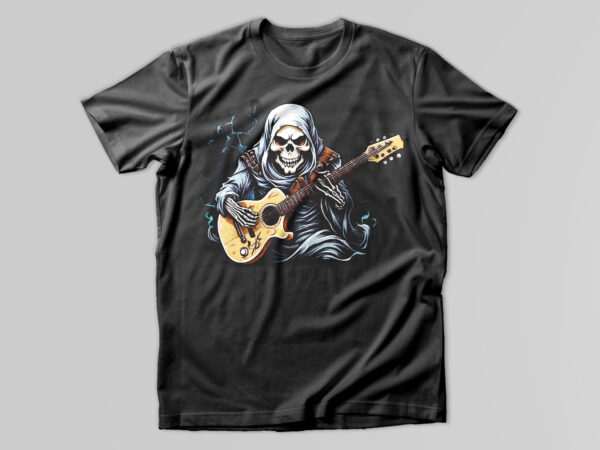 Musical skull t-shirt design