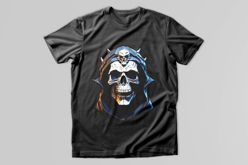 Devil skull smile t-shirt design