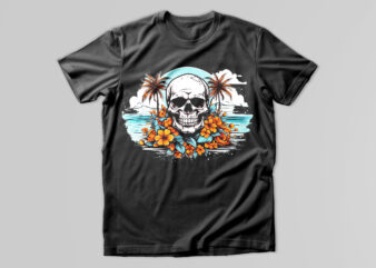 Skull In Island T-Shirt Design