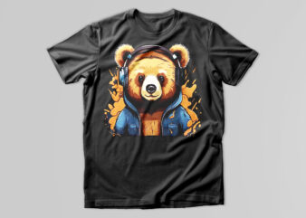 Musical Bear T-Shirt Design