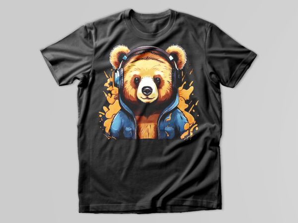 Musical bear t-shirt design