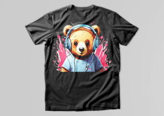 Musical Bear T-Shirt Design