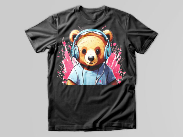 Musical bear t-shirt design