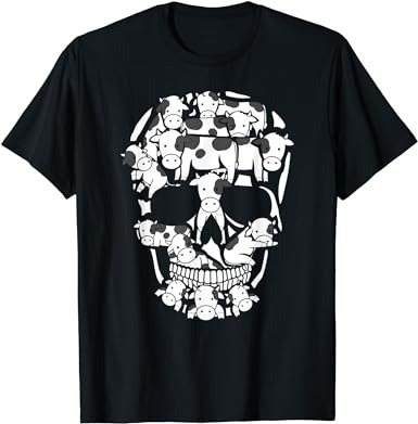 Cows Farm Skeleton Halloween Farmer Cow Skull T-Shirt - Buy t-shirt designs