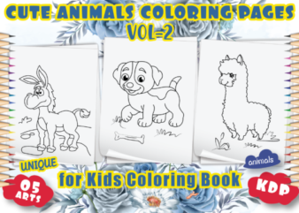 Cute Animals Coloring Page for Kid Vol-2 t shirt vector file