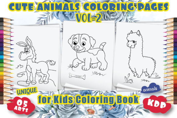 Cute animals coloring page for kid vol-2 t shirt vector file