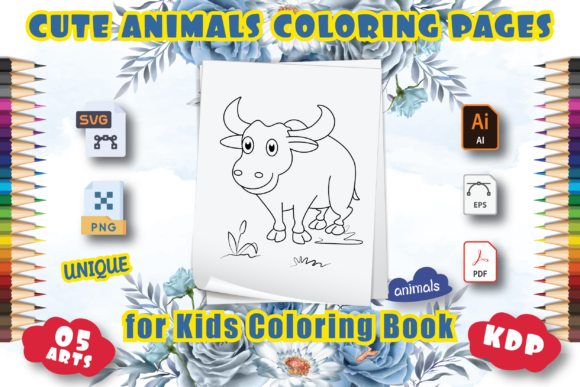 Cute Animals Coloring Page for Kid Vol-2