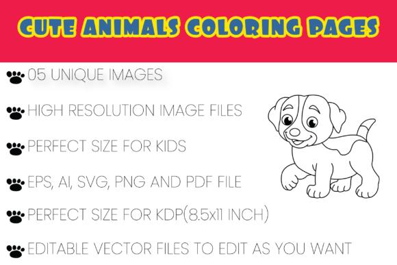 Cute Animals Coloring Page for Kid Vol-2