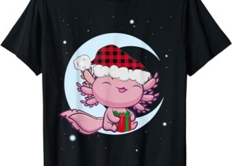 Cute Axolotl Christmas Manga Kawaii Amphibian Santa Xmas T-Shirt