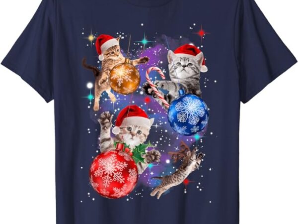 Cute christmas cats in space ornaments graphic t-shirt png file Cute christmas cats in space ornaments graphic t-shirt png file