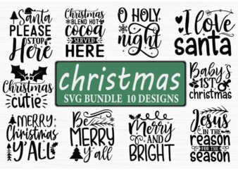 Cute Christmas SVG Bundle t shirt vector file